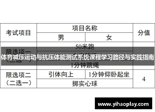 体育减压运动与抗压体能测试系统课程学习路径与实践指南