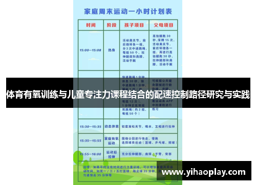 体育有氧训练与儿童专注力课程结合的配速控制路径研究与实践